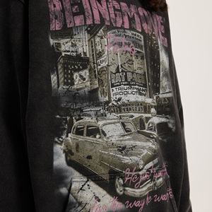 Sudadera con Capucha para Hombre, Estilo Urbano Hip Hop, Corte Regular, 100% Algodón, Estampado Gráfico Personalizado, Sudadera de Primavera para la Calle - Product Image 3