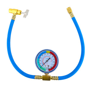 Manguera de Carga de Refrigerante R134a con Manómetro para Aire Acondicionado de Automóvil, Adaptador Roscado de 1/2 Acme - Product Image 1