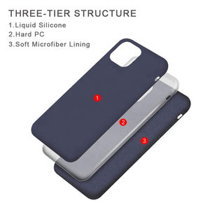 <span class=keywords><strong>Coque</strong></span> en silicone liquide authentique pour <span class=keywords><strong>iPhone</strong></span> 17 16 15 Pro Max avec doublure en microfibre, antichoc, souple et anti-rayures - Product Image 4