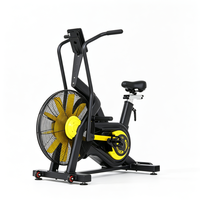 Bicicleta de aire comercial de doble acción con transmisión por correa, resistencia al viento dinámica, equipo HIIT, carga máxima 150 kg, entrenador de cardio compacto para gimnasio