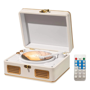 Reproductor de CD de Escritorio Retro de Madera con Bluetooth, Anti-Skip, Altavoces Estéreo Integrados, Control Remoto, Reproductor de Música para el Hogar y el Dormitorio, Directo de Fábrica - Product Image 3