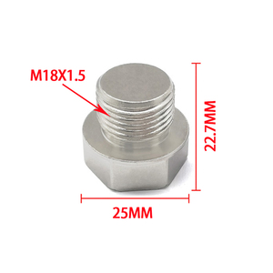 Saddle-Style M18x1.5 Weld Bung & Plug Set | Stainless Steel Nut + Nickel-Plated Steel Plug for Exhaust Systems - Product Image 3