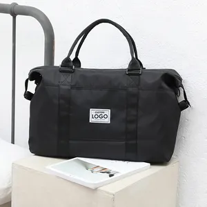 Toptan özel baskı moda pembe silindir çanta trend tasarımcı su geçirmez taşınabilir Oxford bez bagaj spor spor seyahat çantası