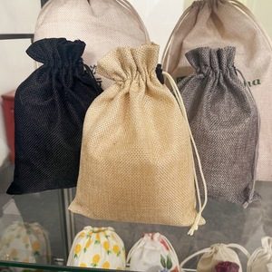 Karung tua Linen mentah kantong kemasan biji kopi tas Kereta residu biji kopi tas serut Linen imitasi - Product Image 4
