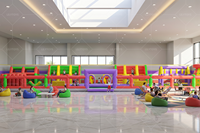 Parc de jeux gonflables commercial géant pour enfants, thème centre commercial intérieur
