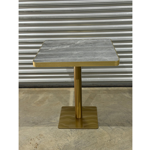 Base dorée Forme carrée Dessus <span class=keywords><strong>Table</strong></span> blanche Marbre Restaurant - Product Image 5