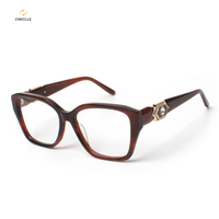 Hecho en China Accesorios de moda Acetato Gafas de gran tamaño Acetato Marcos ópticos