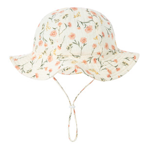 Cappello a secchiello estivo regolabile con Logo personalizzato <span class=keywords><strong>per</strong></span> bambini bambini e bambine berretto da spiaggia in tessuto mussola <span class=keywords><strong>per</strong></span> neonati - Product Image 3