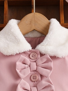 Lässige, einreihige, atmungsaktive Fleecejacke mit Schleife für Babymädchen aus 100 % Polyester - Product Image 3