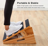 Planche inclinée en bois réglable à 5 positions, surface antidérapante, poignée latérale, étireur de mollets pour la physiothérapie – Meilleure vente
