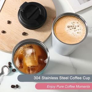 <b>Double</b>-<b>Walled</b> Stainless Steel 12oz Reusable Coffee Cups with Lid Leak-proof Recyclable 12 oz Travel Insulated Coffee Tumbler Mug - Product Image 4