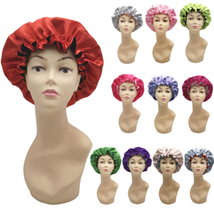 <span class=keywords><strong>Bonnets</strong></span> en satin réversible double couche taille personnalisée design logo bonnet en cheveux en soie bonnet de sommeil <span class=keywords><strong>rouge</strong></span> maman et moi bonnet enfant - Product Image 2