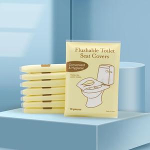 10 Fundas Desechables para Asiento de Inodoro, Portátiles para Viajes, para Hoteles, Tamaño Grande, de Papel Soluble, Decoración de Baño, Verano - Product Image 2