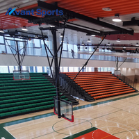 Avant FIBA plafond suspendu palan électrique panier de basket-ball gymnase réglage de la hauteur avant-pliant buts de basket-ball motorisés