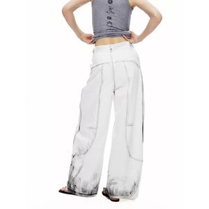 Pantalones Vaqueros de Mezclilla de Algodón Personalizados para Mujer, Lavado Desgastado, Estilo Vintage, Holgados, Talla Grande, Estilo Boyfriend - Product Image 4