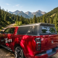 Capot de benne rigide en alliage d'aluminium et acier au manganèse, étanche, installation sans perçage pour camionnettes sur mesure - Style spoiler
