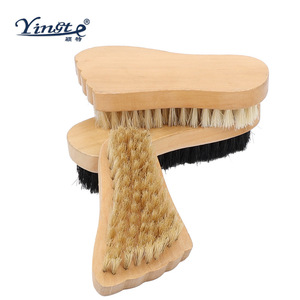 Yinste Foot Shaped <b>Shoe</b> Brush Pig Hair Solid Wood Cleaning Brush For <b>Nursing</b> And Care 2 Pieces - Product Image 4