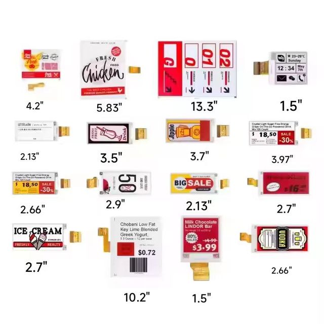 Small Size 1.5" to 5.83" E-Ink Color E-Paper Modules Stock Display 2.13" 2.66" 3.5" 4.2" E-Ink Display in Stock