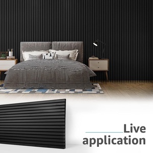 <span class=keywords><strong>Pannelli</strong></span> di assorbimento del suono di alta qualità <span class=keywords><strong>pannelli</strong></span> acustici in feltro per animali domestici che sostengono <span class=keywords><strong>pannelli</strong></span> di parete acustica in legno Akupanel impiallacciatura nera opaca - Product Image 3