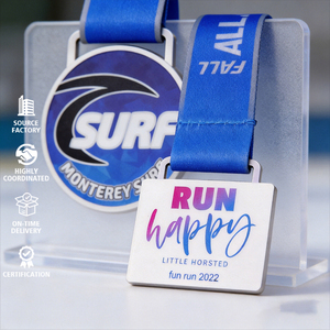 Medaglia Personalizzata per Gare Sportive 5k 10k, Maratona, con Stampa in Resina Epossidica e Nastro, Artigianato in Metallo - Product Image 1