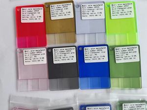 PC Plastic Masterbatch In Assorted Colors Red Yellow Orange Green Blue Purple White With Black