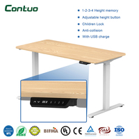 Meubles de bureau à domicile modernes, table réglable en hauteur, bureau ergonomique électrique à double moteur, bureau d'étude assis-debout