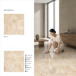 Azulejos de Porcelana Verde Ivory de 600x600 mm, Acabado Brillante Premium, 8 mm, Acabado Nano, para Pisos Comerciales - Product Image 4