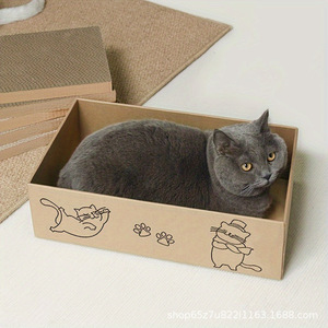Integrated paper <b>cat</b> bed, <b>cat</b> <b>scratching</b> <b>board</b>, multi-functional claw sharpening <b>board</b>, all-season universal cardboard box, - Product Image 5