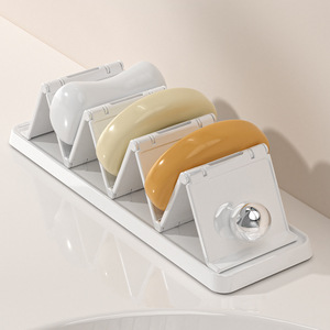 Imega Foldable Soap Dish Plastic Self Drain Rectangular Bathroom Sink Soap Holder Storage Rack - Product Image 3