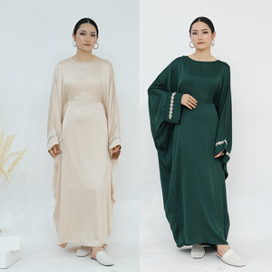 Women Modest Abaya <b>Dress</b> <b>Long</b> Sleeve Maxi Kaftan Solid Round Neck Elegant Islamic <b>Dress</b> <b>for</b> <b>Eid</b> Wedding - Product Image 2