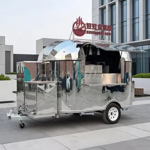 Nouvelle conception de chariot de restauration mobile en acier inoxydable pour pizza et barbecue, camion de nourriture de rue, remorque alimentaire mobile à vendre - Product Image 1
