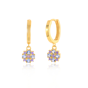 ROXI S925 Pendientes de Plata de Ley con Circonita Cúbica de Color Geométrico INS, Pendientes Huggies de 18K - Product Image 2