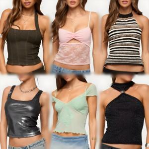 Liquidación de Fábrica, Camiseta de Verano para Mujer de Alta Calidad, Estilo Retro Casual, Corte Ajustado, Manga Corta, Envío Aleatorio de Inventario - Product Image 5
