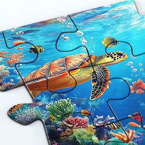 Puzzle géant personnalisé en forme <span class=keywords><strong>de</strong></span> tortue <span class=keywords><strong>pour</strong></span> enfants – Jouet éducatif en bois, plastique et papier – Cadeau <span class=keywords><strong>de</strong></span> jeu personnalisé <span class=keywords><strong>pour</strong></span> enfants - Product Image 2
