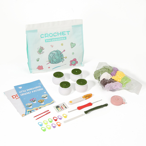 JP bricolage <span class=keywords><strong>maison</strong></span> saint valentin vacances cadeau plantes artificielles en pot fleur tournesol Crochet matériel sac - Product Image 6