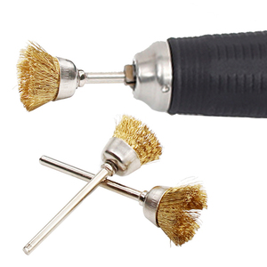 Brosses à <span class=keywords><strong>fil</strong></span> métallique en laiton de 15 mm pour outil rotatif <span class=keywords><strong>Dremel</strong></span>, accessoires de polissage - Product Image 1