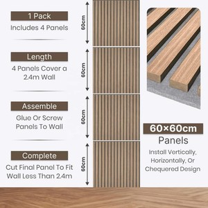 แผ่นผนังไม้โอ๊คสีดำธรรมชาติแบบเส้นตรง พร้อมคุณสมบัติการดูดซับเสียง แผ่นไม้ตกแต่งผนังแบบเส้นตรงสำหรับบ้าน - Product Image 5
