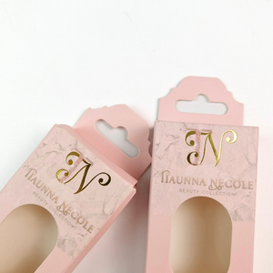 화장품 미용 제품을위한 맞춤형 크래프트 종이 포장 콘택트 렌즈 매니큐어 향수 에센셜 오일 마스카라 엠보싱 - Product Image 2