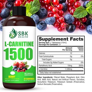 Líquido Oral de L-Carnitina OEM ODM con Ácido Pantoténico que Mejora la Recuperación Muscular y Convierte los Ácidos Grasos en Combustible - Product Image 2