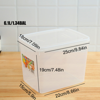 Conteneurs de stockage alimentaire en plastique de haute qualité avec couvercles 5L 6L 7L Grand boîte de rangement transparente pour fruits et légumes de cuisine