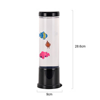 Veilleuse LED pour enfants, lumières colorées, forme cylindrique transparente, alimentation par batterie de type C, décoration de la maison, lampe de poisson