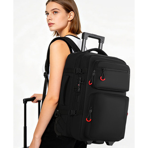 Travel <b>Backpack</b> <b>Large</b> Capacity Anti-theft Waterproof Business Travel With Trolley Handle Unisex Black 1904 - Product Image 1