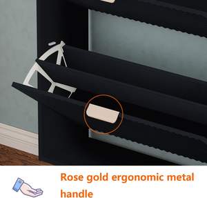 Meuble à chaussures moderne autoportant avec 2 tiroirs basculants, étroit, pour entrée - Product Image 4