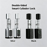 Serrure de cylindre intelligente biométrique Tuya TTLock avec empreinte digitale, taille réglable, noyau de serrure électronique avec mot de passe et carte RFID