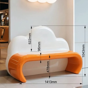 Banc de siège en fibre de verre en forme de nuage, chaise de loisirs, fabrication chinoise, pour extérieur, parc, maternelle, hôpital, parc d'attractions, créatif - Product Image 4