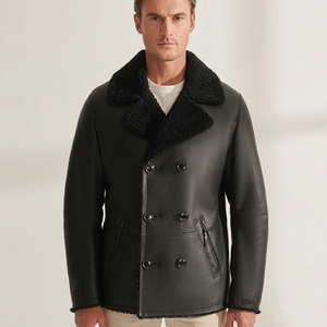 Premium Leather Aviator Flight <b>Jacket</b> Classic <b>Pilot</b> Coat Winter Fashion OEM ODM Manufacturing Sample Service Available - Product Image 1