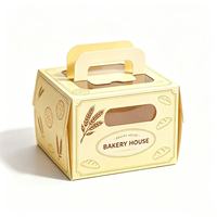 Boîte à gâteau de luxe personnalisée biodégradable avec fenêtre transparente et poignée en papier pour mariage, banquet et desserts festifs