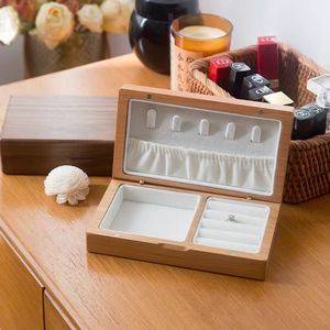 Cherry Wood Jewelry <b>Box</b> Oval 16.5x9.5x4.5cm With Lids For Necklaces <b>Earrings</b> Storage Desktop Organizer - Product Image 2
