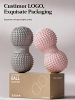 Balle de massage double en TPE en forme d'arachide, diamètre 6,5 cm, pour le soulagement des muscles des pieds, du dos, des hanches et des jambes, yoga, massage des tissus profonds et des points de déclenchement