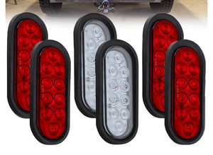 American <b>Truck</b> Double Sided Lamp Circular Oval Trailer Marker License Plate Side Tail Lights - Product Image 2